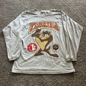 Vintage Florida State Seminoles‎ Taz Looney Tunes Long Sleeve Shirt Pullover XL
